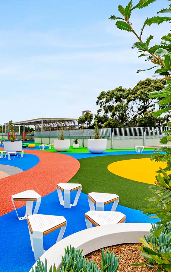 Colourful school playground