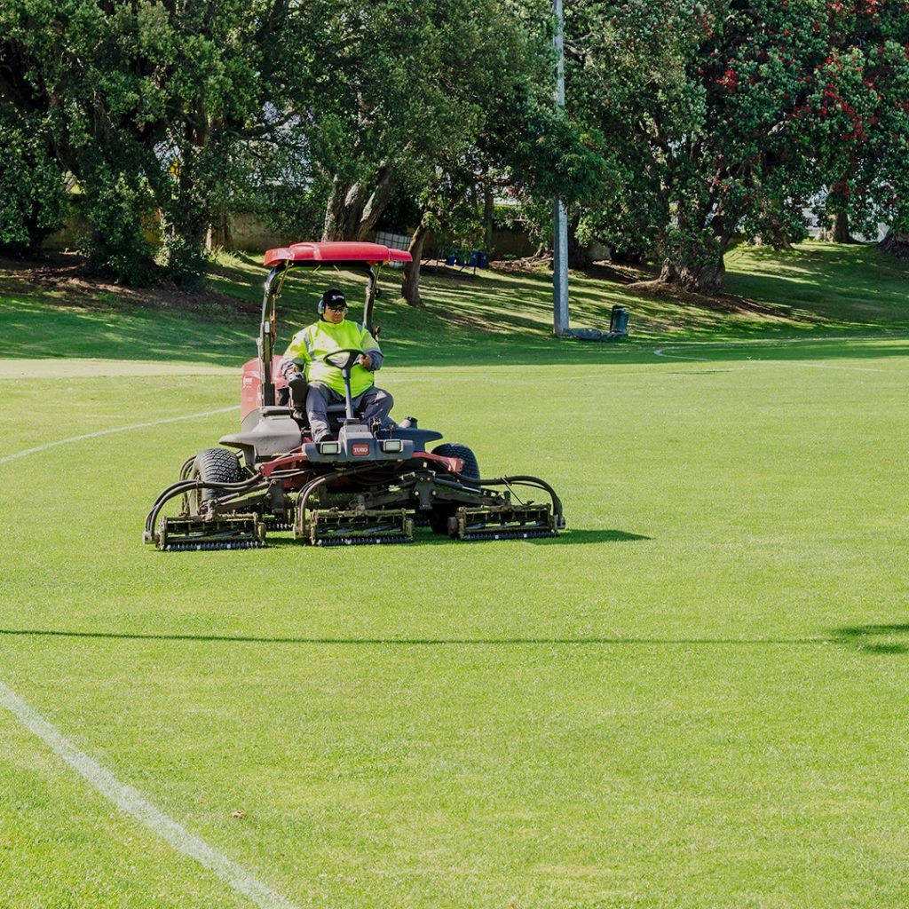 Mowing Sports Turf