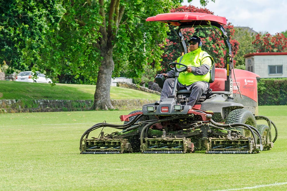 Mowing Sports Turf