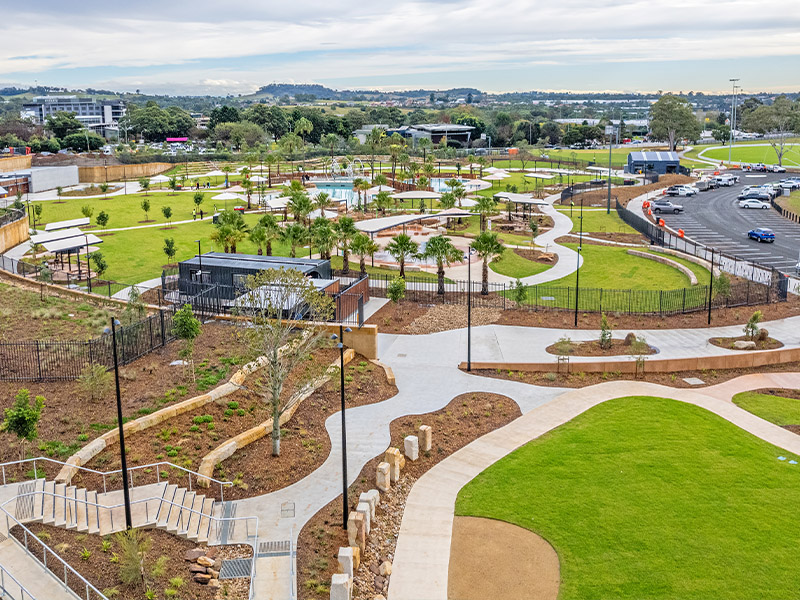 TLA Awards 2024 - Campbelltown Billabong Parklands Silver Award Winner Aerial View